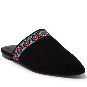 Johnny Was Black suede mules